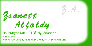 zsanett alfoldy business card